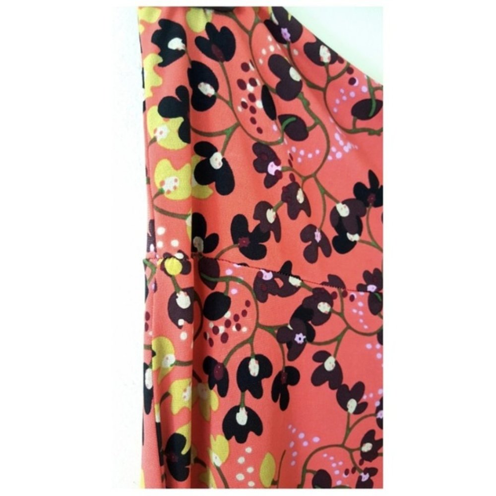LuLaRoe // Coral Blossom Print Knit Maxi Skirt - Picture 3 of 5